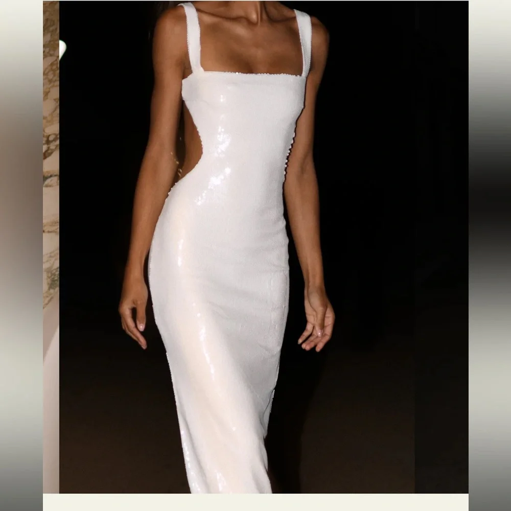 Meshki sequin white dress, size Medium - Picture 2 of 10